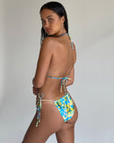 Image of Leyna Bikini Bottom in Blue Watercolour Floral