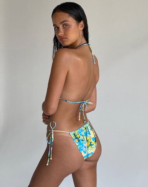 Image of Leyna Bikini Bottom in Blue Watercolour Floral