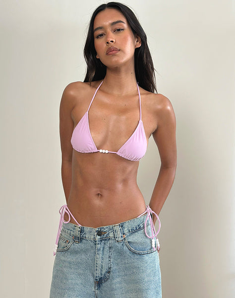 Image of Pami Bikini Top in Lilac with Beads