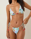 Image of Leyna Bikini Bottom in Bali Blue with Beads