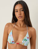 Image of Pami Bikini Top in Bali Blue with Beads