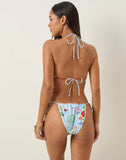 Image of Leyna Bikini Bottom in Bali Blue with Beads