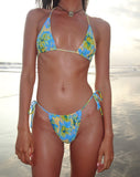 Image of Leyna Bikini Bottom in Blue Watercolour Floral