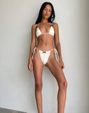 Image of Leyna Bikini Bottom in Ivory with Black Bow