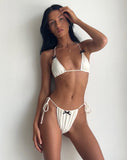 Image of Pami Bikini Top in Ivory with Black Bow