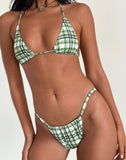 Image of Pami Bikini Top in Green Tartan