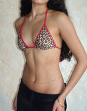 Image of Pami Bikini Top in Rar Leopard with Contrast Ties