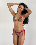 image of Lentra Constrast Ties Bikini Bottoms in Rar Leopard