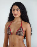 Image of Pami Bikini Top in Rar Leopard with Contrast Ties