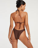 image of Farida Bikini Bottom in Shimmer Brown