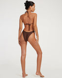 image of Farida Bikini Bottom in Shimmer Brown