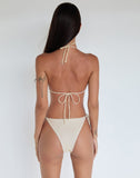 Image of Lentra Bikini Bottom in Ivory and Pink Watercolour Flower