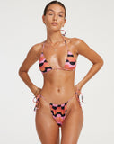 image of Leyna Bikini Bottom in Abstract Art Pink