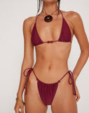 Image of Pami Beaded Bikini Top in Burgundy