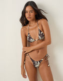Image of Pami Bikini Top in Brown and Ivory Doodle Swirl with Beads