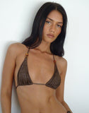 Image of Pami Bikini Top in Brown Shimmer with Beads