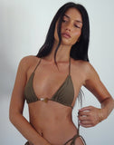 Image of Pami Bikini Top in Olive with Beads