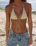 Image of Pami Bikini Top in Cluster Yellow Rose with Ruffle