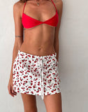 Image of Dheca Mini Skirt in White Cherry Print