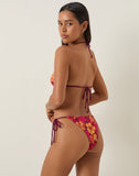 Image of Lentra Bikini Bottom in Sketchy Hibiscus Burgundy