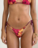 Image of Lentra Bikini Bottom in Sketchy Hibiscus Burgundy