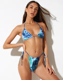 image of Leyna Bikini Bottom in Abstract Floral Blue