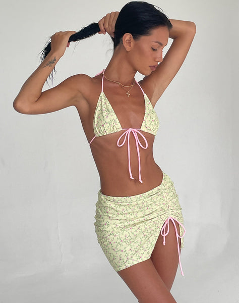 Image of Kelsi Swim Skirt in Paisley Yellow