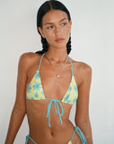 Image of Pamita Bikini Top in Yellow Painted Flower