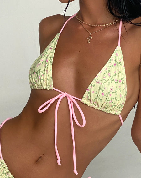 Pamita Bikini Top in Pink Abstract Floral Swim