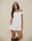 Image of Panasi Bardot Babydoll Mini Dress in Off White