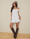 Image of Panasi Bardot Babydoll Mini Dress in Off White