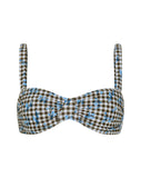 Image of Panave Bikini Top in Floral Gingham Brown