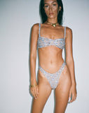 Image of Farida Bikini Bottom in Floral Gingham Brown