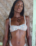 Image of Panave Bikini Top in Floral Gingham Brown