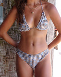 Image of Pandya Bikini Top in Floral Gingham Brown