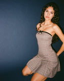 Image of Panola Mini Dress in Micro Check Brown