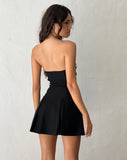 image of Panolia Bow Front Mini Dress in Tailoring Black