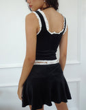 Image of Idina Mini Skirt in Flat Velvet Black