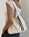 image of Pardi Canvas Bag in Ecru with Black Stripe