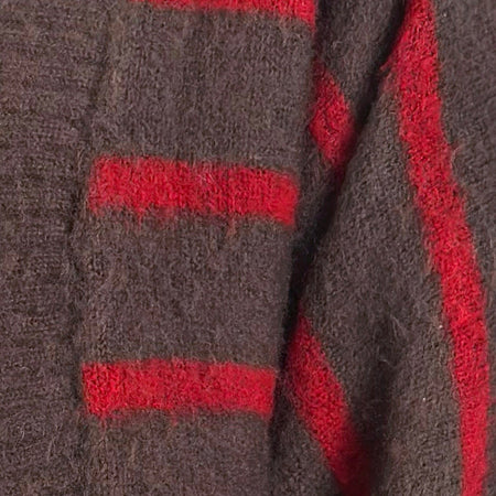 Pasha Shrug Cardigan in Red and Brown Stripe