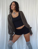 Image of Pasha Brushed Knit Shrug Cardigan in Brown