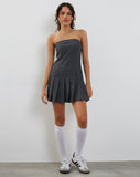 Image of Payoda Mini Dress in Pinstripe Grey