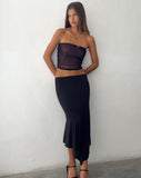 Image of Peggy Bandeau Top in Black with Pink Lining