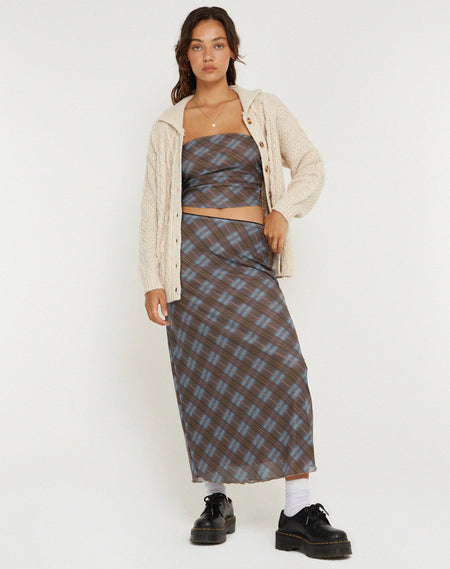 Eldonia Midi Skirt in Mesh Fluid Digi Print