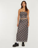 image of LASSIE SKIRT GREEN BLURRED CHECK DARK OLIVE