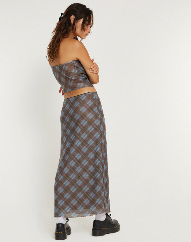 image of LASSIE SKIRT GREEN BLURRED CHECK DARK OLIVE