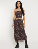 image of Lassie Maxi Skirt in Botanical Floral Brown