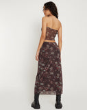 image of Peggy Bandeau Top in Botanical Floral Brown