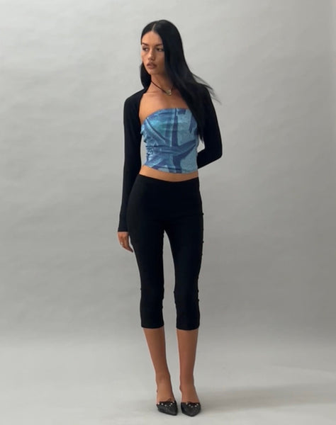 Image of Peggy Mesh Bandeau Top in Blue Starfish Photoprint