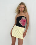 Image of Peggy Bandeau Top in Watercolour Floral Black and Pink